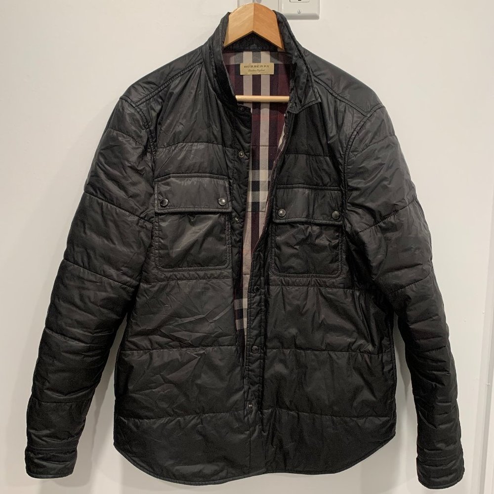 Burberry men's black quilted jacket